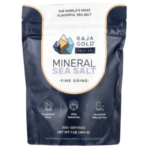 Baja Gold Salt Co. Sal Marinho Mineral Moagem Fina 454 g (1 lb)