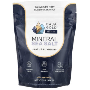 Baja Gold Salt Co. Sal Marinho Mineral Grão Natural 454 g (1 lb)