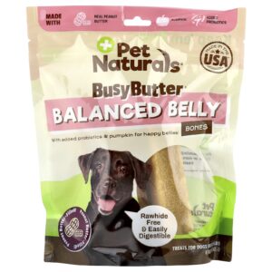 Pet Naturals BusyButter® Balanced Belly Bones Para Cães Acima de 26 lb Recheado com Manteiga de Amendoim 3685 g (13 oz)