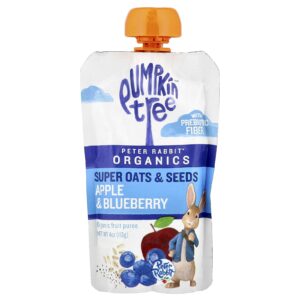 Pumpkin Tree Organics Peter Rabbit™ Organics Purê de Frutas Orgânicas Super Aveia e Sementes Maçã e Mirtilo 113 g (4 oz)