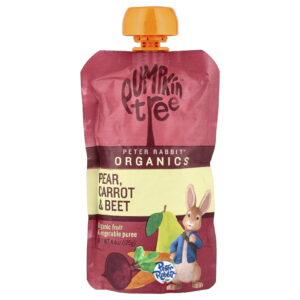 Pumpkin Tree Organics Peter Rabbit™ Organics Purê de Frutas e Vegetais Orgânicos Pera Cenoura e Beterraba 125 g (44 oz)