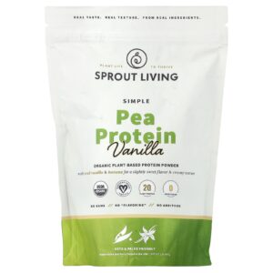 Sprout Living Proteína Simples de Ervilha Baunilha 454 g (1 lb)