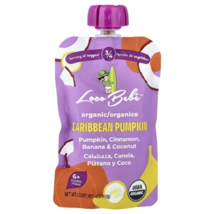 Loco Bebe Purê Orgânico Mais de 6 Meses Abóbora do Caribe 113 g (4 oz)