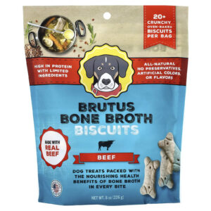Brutus Bone Broth Biscoitos Para Cães Carne Bovina 226 g (8 oz)