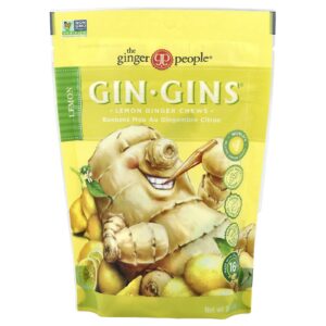 The Ginger People Gin Gins® Cápsulas Mastigáveis de Gengibre Limão 84 g (3 oz)