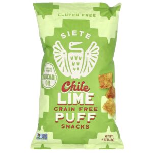 Siete Snacks Puff sem Grãos Limão do Chile 113 g (4 oz)