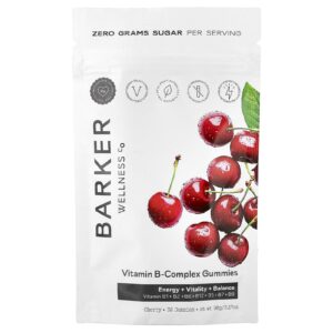 Barker Wellness Co Gomas de Complexo de Vitaminas B Cereja 30 Gomas