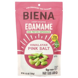 BIENA Edamame Torrado Crocante Sal Rosa do Himalaia 135 g (475 oz)