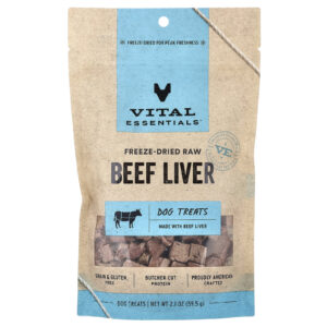 Vital Essentials Guloseimas para Cães Crus Liofilizados Fígado de Boi 595 g (21 oz)