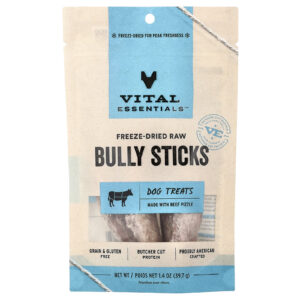 Vital Essentials Guloseimas para Cães Bully Sticks Cruas Liofilizadas Carne Bovina 397 g (14 oz)