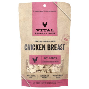 Vital Essentials Guloseima para Gatos Crus Liofilizados Peito de Frango 595 g (21 oz)