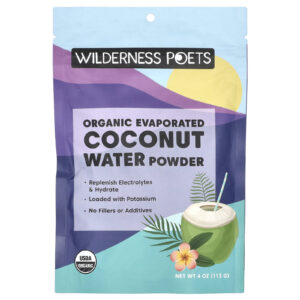 Wilderness Poets Água de Coco Evaporado Orgânico em Pó 113 g (4 oz)