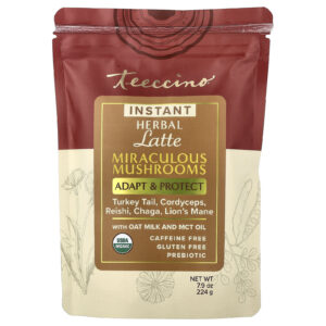 Teeccino Latte de Ervas Instantâneo Cogumelos Milagrosos Sem Cafeína 224 g (79 oz)