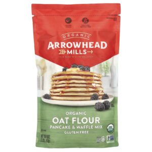 Arrowhead Mills Mistura de Farinha de Aveia Orgânica para Waffle e Panqueca Sem Glúten 453 g (16 oz)