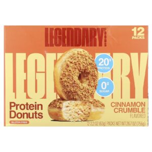 Legendary Foods Donuts de Proteína Crumble de Canela 12 Pacotes 63 g (22 oz) Cada