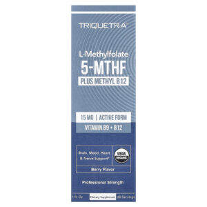Triquetra Health L-Metilfolato 5-MTHF mais Metil B12 Fruto Silvestre 1 fl oz
