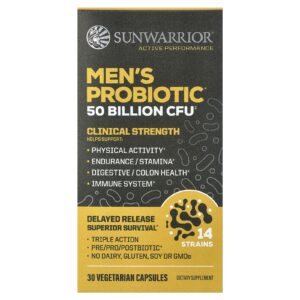 Sunwarrior Probiótico para Homens 30 Cápsulas Vegetarianas