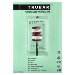 Trubar Barra de Proteína à Base de Plantas Its Ment To Be Chip 12 Barras 50 g (176 oz) Cada