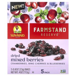 Sun-Maid Farmstanding Reserve™ Frutos Silvestres Mistos Secos Pacote com 5 Unidades 23 g (08 oz) Cada