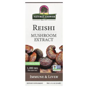 Natures Answer Reishi Extrato de Cogumelo Sem Álcool 30 ml (1 fl oz)