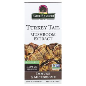 Natures Answer Turkey Tail Extrato de Cogumelo Sem Álcool 30 ml (1 fl oz)