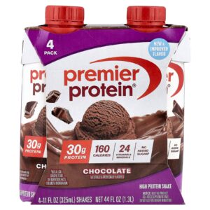 Premier Protein Shake com Alto Teor de Proteína Chocolate 4 Shakes 325 ml (11 fl oz) Cada