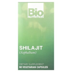 Bio Nutrition Shilajit (Asphaltum) 60 Cápsulas Vegetarianas (500 mg por Cápsula)