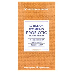 The Vitamin Shoppe Probiótico para Mulheres 50 Bilhões 60 Cápsulas Vegetais
