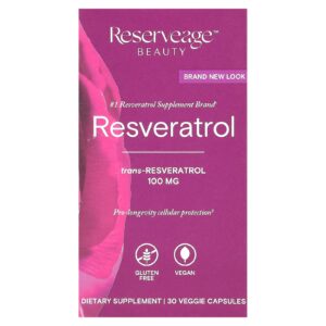 Reserveage Beauty Resveratrol 30 Cápsulas Vegetais