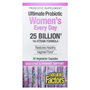 Natural Factors Ultimate Probiotic Womens Every Day 25 Bilhões 30 Cápsulas Vegetarianas