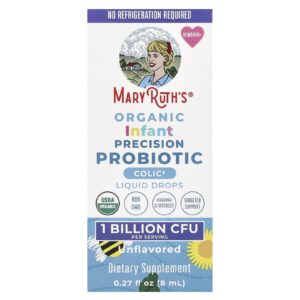 MaryRuths Probiótico de Precisão Infantil Orgânico Gotas Líquidas Recém-nascidos Sem Sabor 1 Bilhão de UFCs 8 ml (027 fl oz)