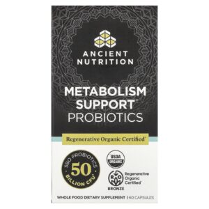 Ancient Nutrition Probióticos de Suporte ao Metabolismo 60 Cápsulas