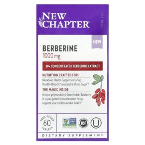 New Chapter Berberine 60 Vegan Tablets (500 mg per Tablet)