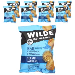 Wilde Brands Chips de Proteína Sal Marinho e Vinagre 8 Saquinhos 38 g (134 oz) Cada