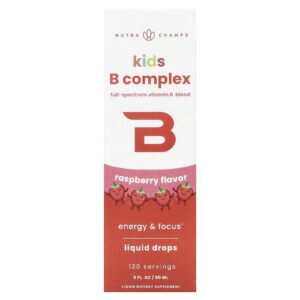 NutraChamps Complexo B para Crianças Framboesa 60 ml (2 fl oz)