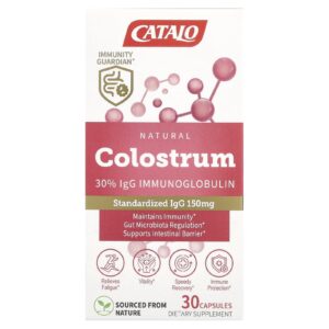 CATALO Colostro Natural 30% de Imunoglobulina IgG 30 Cápsulas (500 mg por Cápsula)