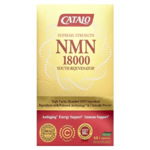 CATALO NMN 18000 Rejuvenescedor da Juventude Força Suprema 60 Cápsulas
