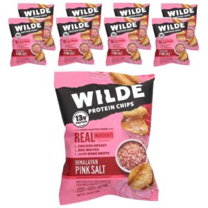 Wilde Brands Chips de Proteína Sal Rosa do Himalaia 8 Saquinhos 38 g (134 oz) Cada