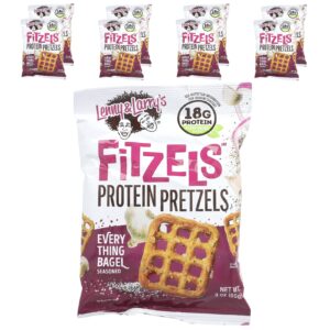 Lenny & Larrys Fitzels™ Pretzels de Proteína Everything Bagel 8 Pacotes 85 g (3 oz) Cada