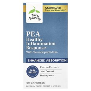 Terry Naturally PEA Healthy Inflammation Response com Serratiopeptidase 60 Cápsulas
