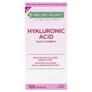 Natures Bounty Optimal Solutions® Ácido Hialurônico mais Vitamina C 120 Cápsulas
