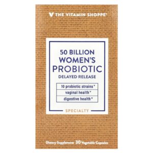 The Vitamin Shoppe Probiótico para Mulheres 50 Bilhões 30 Cápsulas Vegetais