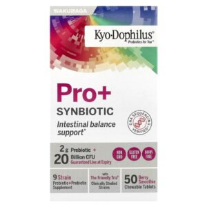 Kyolic Kyo-Dophilus® Pro+ Synbiotic Smoothie de Frutos Silvestres 50 Comprimidos Mastigáveis