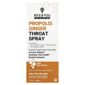 Bee & You Spray de Própolis e Gengibre para Garganta 30 ml (1 fl oz)