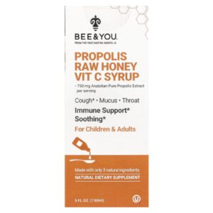 Bee & You Xarope de Própolis Cru e Mel com Vitamina C 150 ml (5 fl oz)