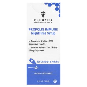 Bee & You Própolis Immune Xarope Noturno Para Crianças e Adultos 150 ml (5 fl oz)