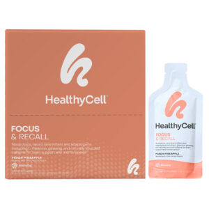 HealthyCell Focus & Recall Pêssego e Abacaxi 30 Embalagens de Gel 25 ml (084 fl oz) Cada