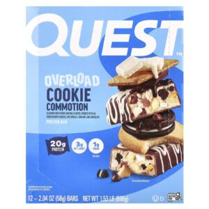 Quest Nutrition Barra de Proteína para Sobrecarga Cookie comoção 12 Barras 58 g (204 oz) Cada