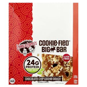 Lenny & Larrys Barra Grande Cookie-Fied® Massa de Biscoito com Lascas de Chocolate 12 Barras 90 g (317 oz) Cada