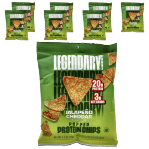 Legendary Foods Chips de Proteína em Pó Jalapeno e Cheddar 7 Sacos 34 g (12 oz) Cada